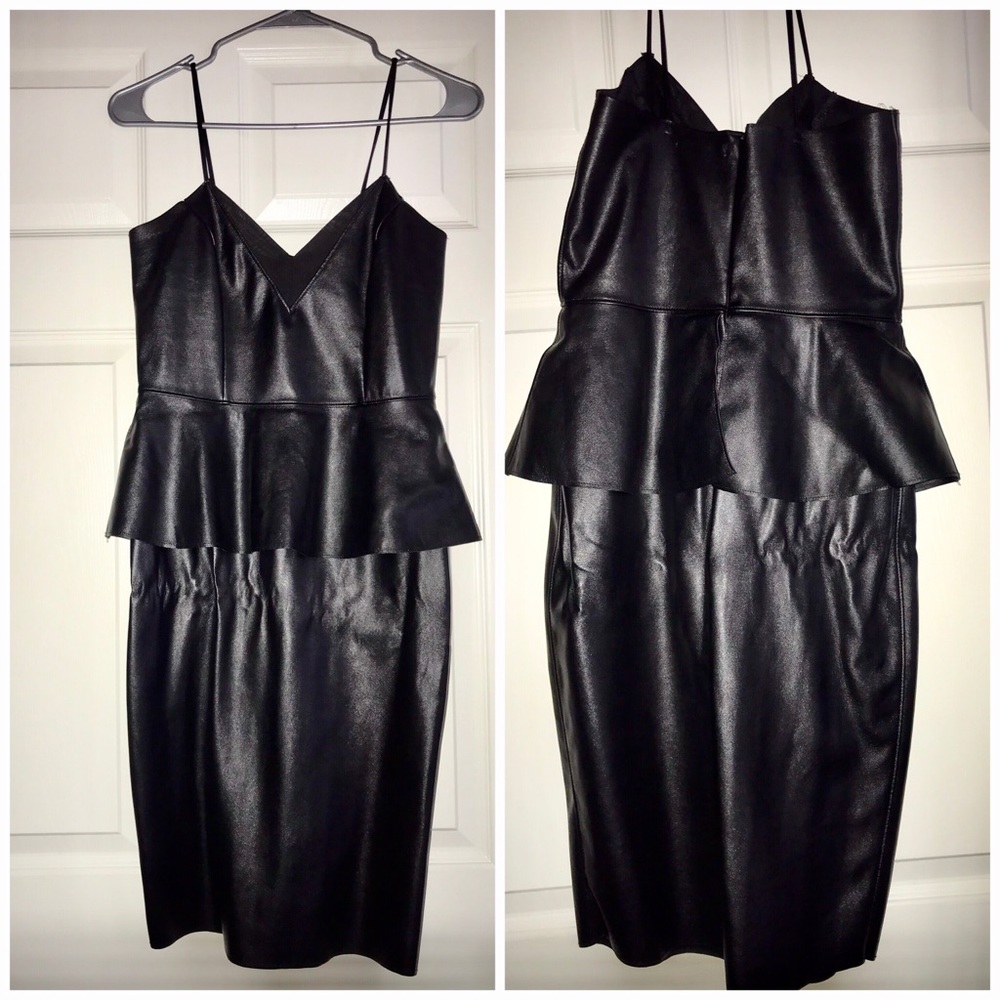 Faux leather dress